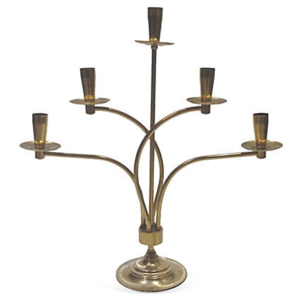 Mid-Century Candelabra Candle Holder Five Arm Tommi Parzinger Style Germany Att
